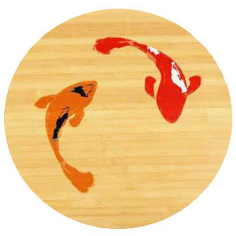 Koi Fish Printed on Bamboo