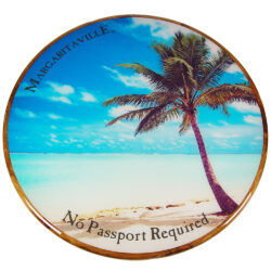 Digital Print of Island Image with Custom Stained Pine Wood Edge