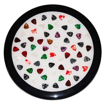 Guitar Picks on White Core with Black Painted Wood Edge