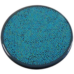 Marbles with Blue Painted Wood Edge