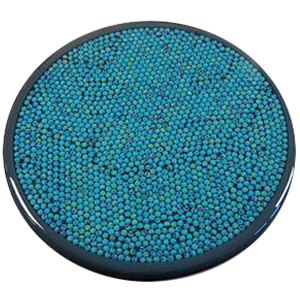 Marbles with Blue Painted Wood Edge