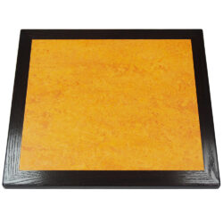 Marmoleum Real Marigold with Stained Oak Edge