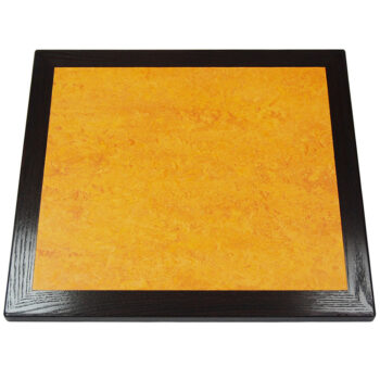 Marmoleum Real Marigold with Stained Oak Edge