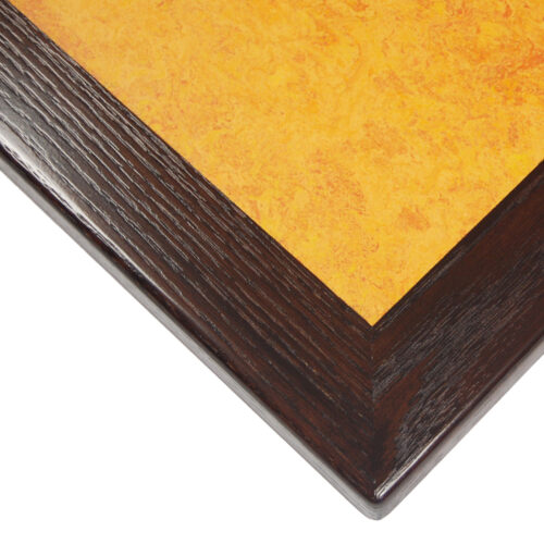 Marmoleum Real Marigold with Stained Oak Edge