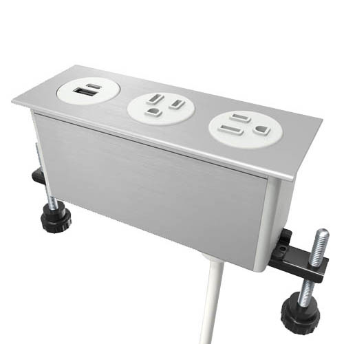 Dot Z in-surface Power Option - 3 ports - 1 USB, 2 Power in Color Fog