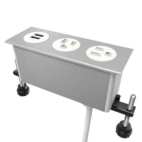 Dot Z in-surface Power Option - 3 ports - 1 USB, 2 Power in Color White