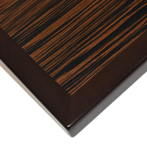 Quartered Macassar Ebony Veneer Inlay with Mocha Stained Maple Wood Edge