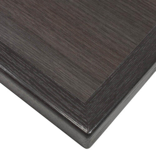 Wilsonart "Skyline Walnut" Laminate Inlay with Red Oak Wood Edge Stained to Match Laminate