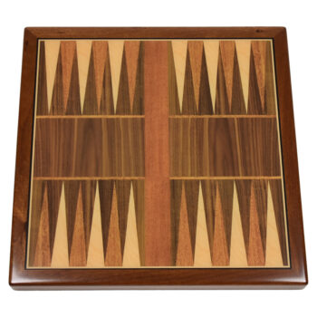 Backgammon Gameboard Print with Mahogany Wood Edge