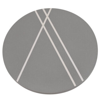 Staron Aspen Concrete Solid Surface Table Top with Epoxy Accent Inlay