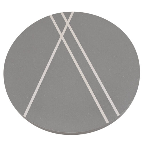 Staron Aspen Concrete Solid Surface Table Top with Epoxy Accent Inlay