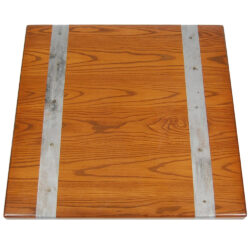 Ash Plank with Wallpaper and Nail Head Accent