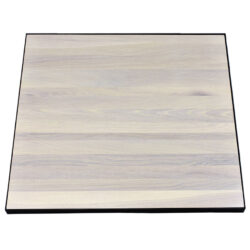 White Oak Plank Top with Custom Stain and Black Metal Edges