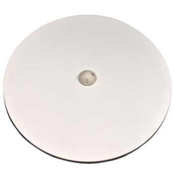 Corian Designer White with Hemisphere Outlet Solid Surface Table Top