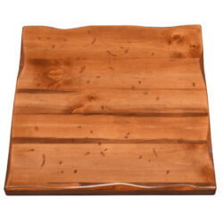 Knotty Pine Veneer Overlay with Distressing and Pine Live Edge and Custom Stain