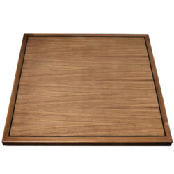 Quartered Walnut Veneer with ¼” Black Pin Stripe and Walnut Wood Edge