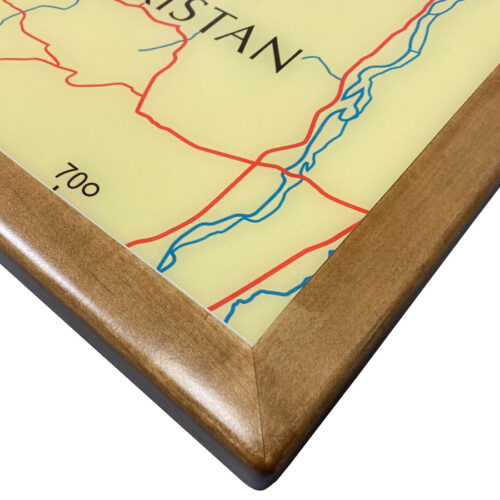 Customer Supplied Artwork Digitally Printed with Stained Maple Wood Edge