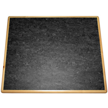 Forbo “Graphite” Marmoleum Inlay with Natural Pine Wood Edge