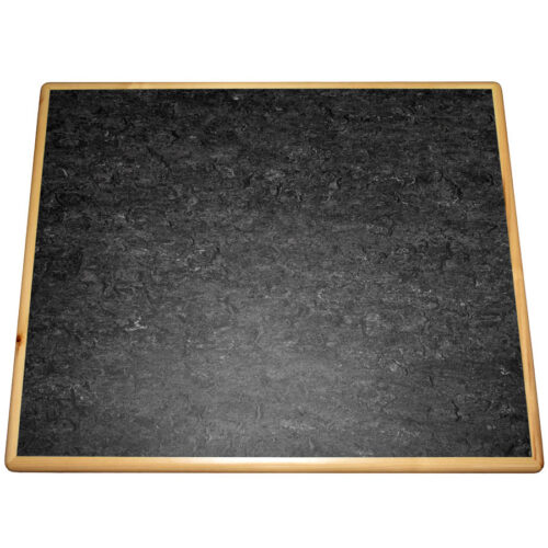 Forbo “Graphite” Marmoleum Inlay with Natural Pine Wood Edge