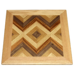 Mixed Species Veneer in Custom Pattern with Red Oak Wood Edge