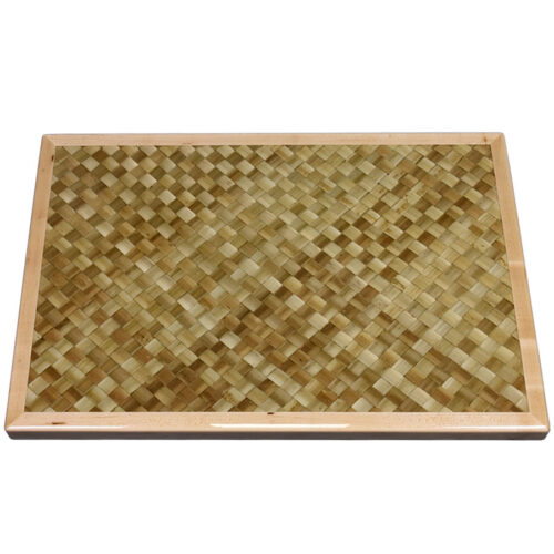 Woven Palm Leaves Inlay with Maple Wood Edge
