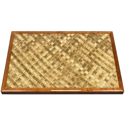 Woven Palm Leaves Inlay with Maple Wood Edge 3017