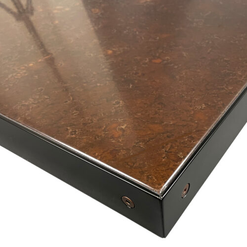 Chemetal “Mayan” Inlay with Black Metal Edges and Custom Powder Coated Screws