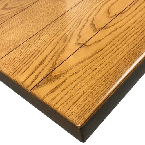 Ash Veneer with Faux Planking Distressing with Ash Wood Edge and Custom Stain