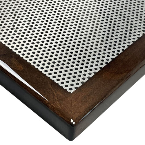 McNichols Aluminum Round Hole Inlay with Stained Maple Wood Edge
