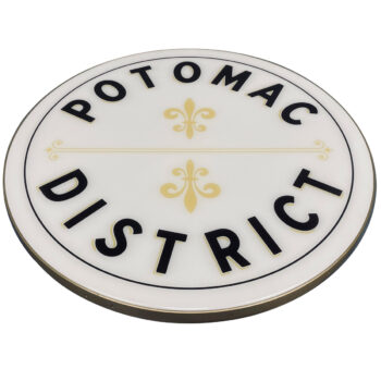 Customer Supplied Artwork Digitally Printed on White Painted Core with Brushed Brass Edge and Countersunk Brass Screws