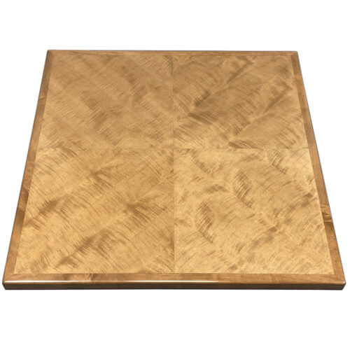 Qtr Maple Veneer Inlay in Reverse Diamond Box Pattern with Maple Wood Edge in TD 410 Stain