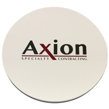Custom Printed Laminate with Customer Supplied Logo and White T-Mold Edge