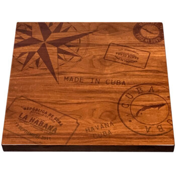 Walnut Veneer Overlay with Walnut Wood Edge and Custom Print