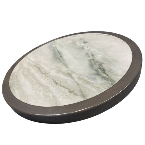 Sea Pearl Quartzite Inlay with Custom Stained Maple Wood Edge
