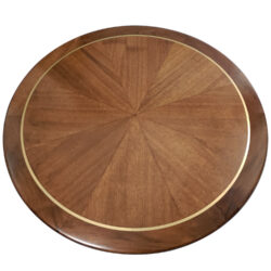 Quartered Walnut Veneer Custom Stained in Sunburst Pattern with ¼” Chemetal Accent