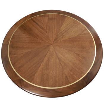 Quartered Walnut Veneer Custom Stained in Sunburst Pattern with ¼” Chemetal Accent