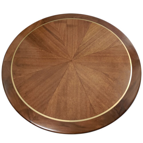 Quartered Walnut Veneer Custom Stained in Sunburst Pattern with ¼” Chemetal Accent