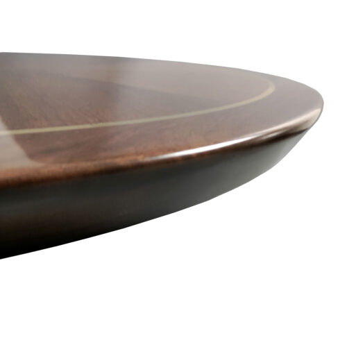 Quartered Walnut Veneer Custom Stained in Sunburst Pattern with ¼” Chemetal Accent