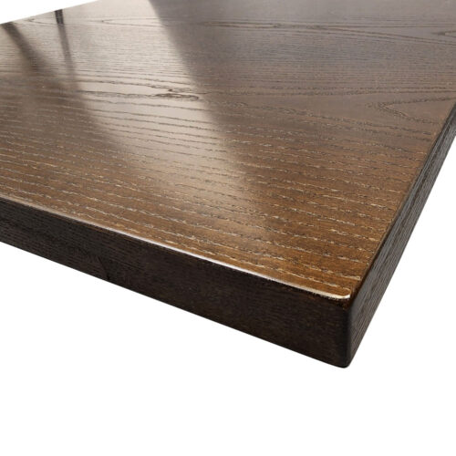 Ash Veneer Overlay 1-1/2" Thick Ash Wood Edge - TD Stain #346 - UV Cured Finish Open Grain Semi-Gloss Sheen