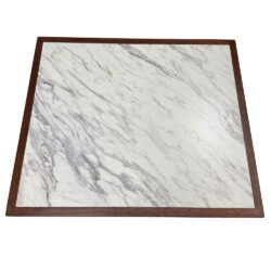 Wilsonart Calcutta Blanc Compact Laminate Inlay with Oakwood Edge Custom Stained