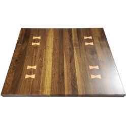 1-3/4" Walnut Plank tops with Custom Printed Maple Butterfly Joint