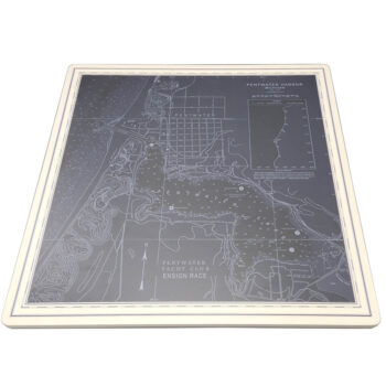 Custom Printed Laminate with White T-Mold Edges and 3/4" Radius Corners