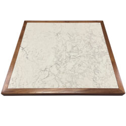2CM Caesarstone #5043 "Monte Blanc" Quartz Inlay with Walnut Wood Edges