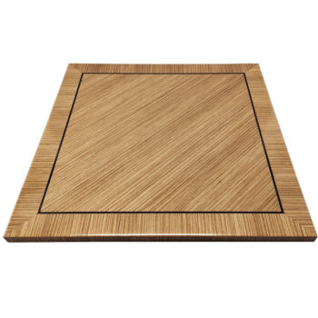 Australian Walnut Veneer (natural / no stain) in Custom Pattern with Black Accent and Matching Veneer Edges