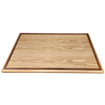 Red Oak Inlay with 1” Wide Walnut Accent-1” Wide Red Oak Wood Edge-Natural-NO Stain-Bullnose Edge Profile-UV Cured Finish