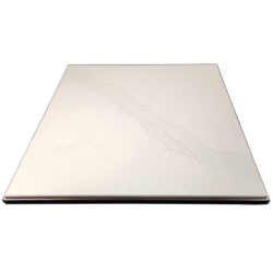 Silestone Calacatta Gold Overlay with Custom Stained White Oak Wood Edge