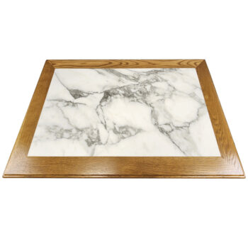 Daltile "Gypsum Calcatta" Inlay with 3" x 1-3/4" White Oak Edge