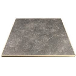 Wilsonart #5043 "Lisola" Laminate Tabletop with 1-1/4" Brass Edges with Butt-Joint Corners and Countersunk Screws